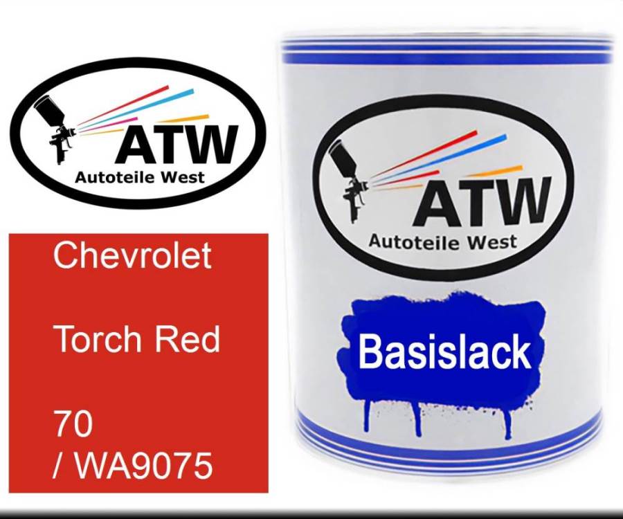 Chevrolet, Torch Red, 70 / WA9075: 1L Lackdose, von ATW Autoteile West.